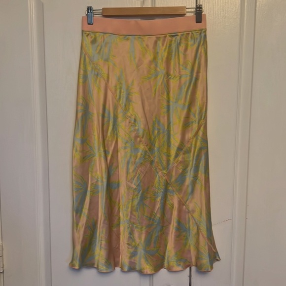 ATM Palm Print Silk Charmense Midi Skirt - Picture 12 of 13